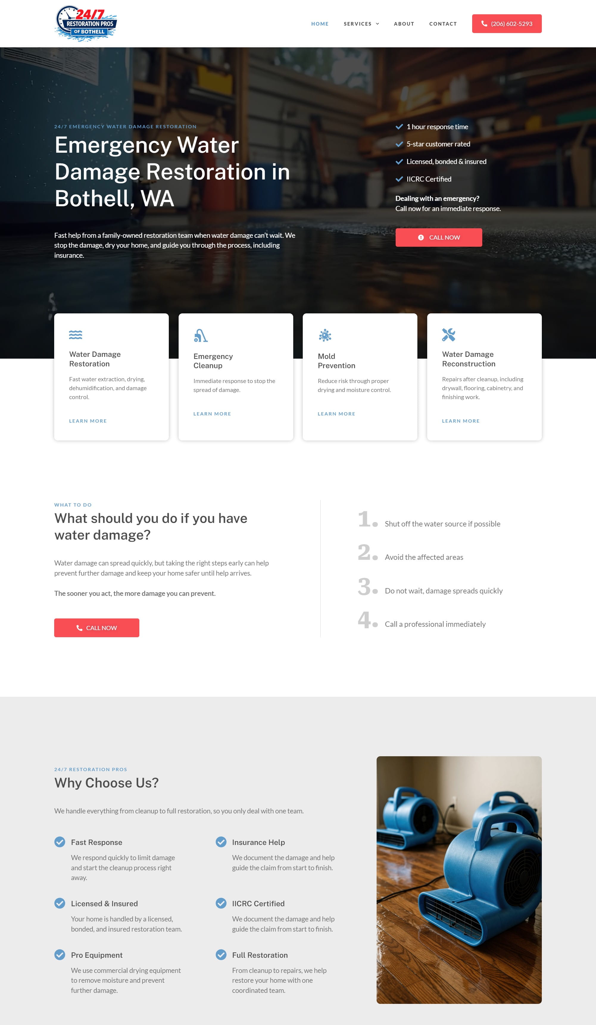 24/7 Restoration Pros website