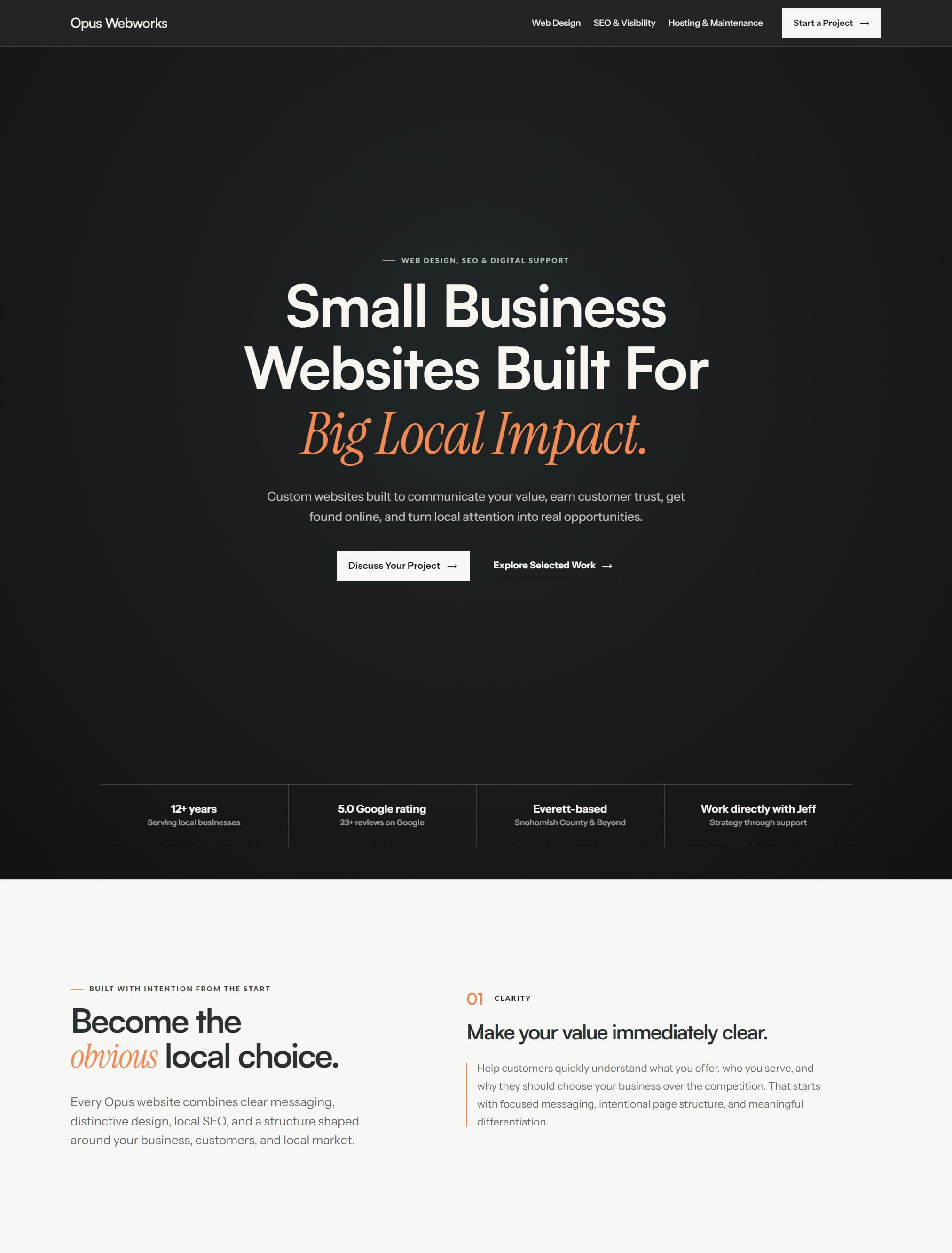 Opus Webworks website
