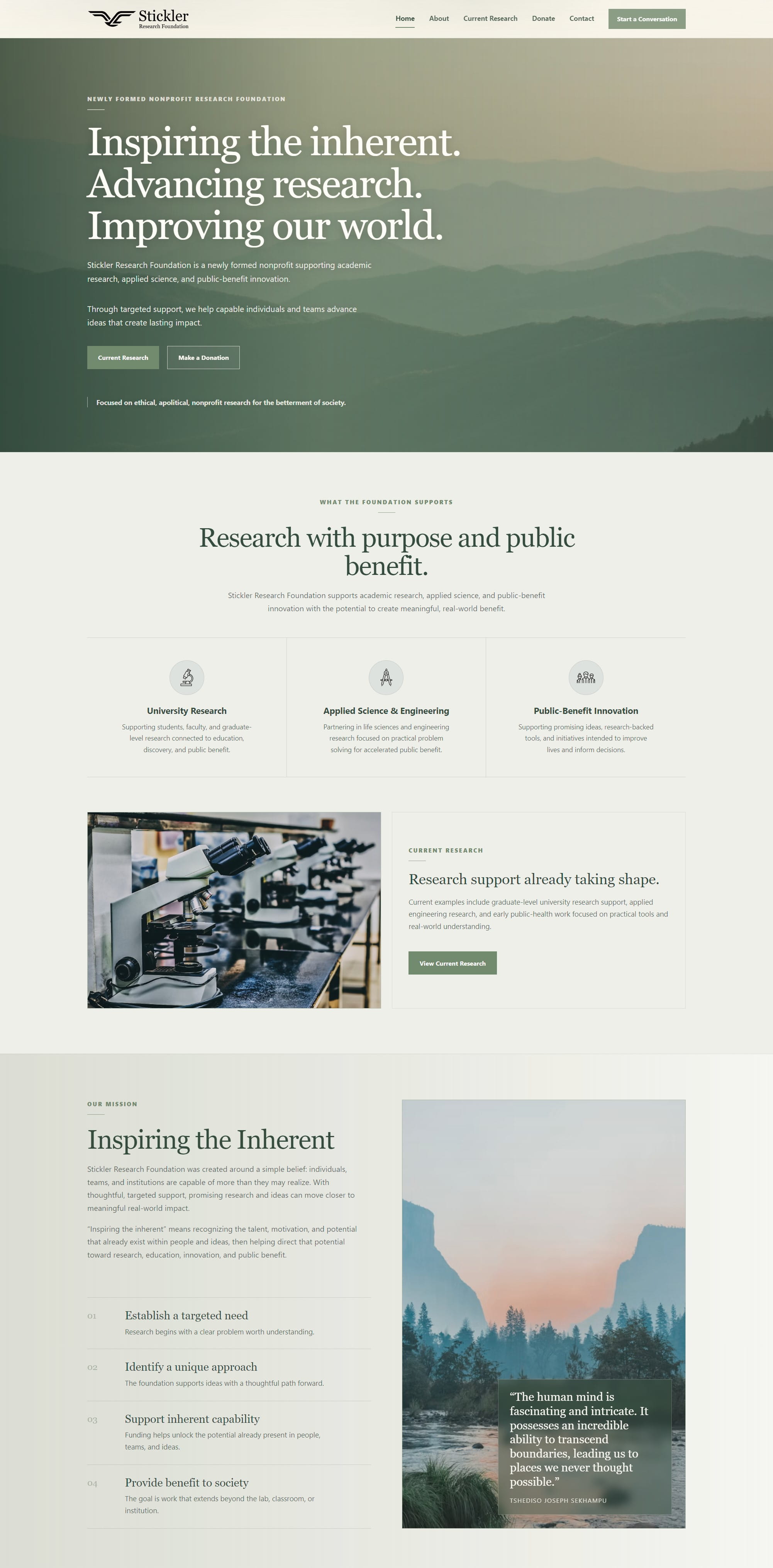 Stickler Research Foundation website